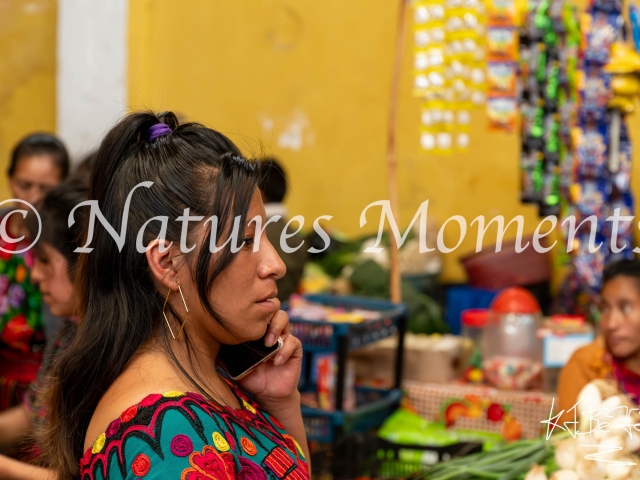 Lady on Phone, Chichicastenango Market